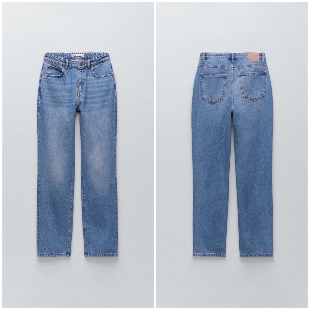 🏷️ SOLD •ZARA • Super High Rise Straight Leg Z1975 Jeans • 10 - Picture 5 of 15